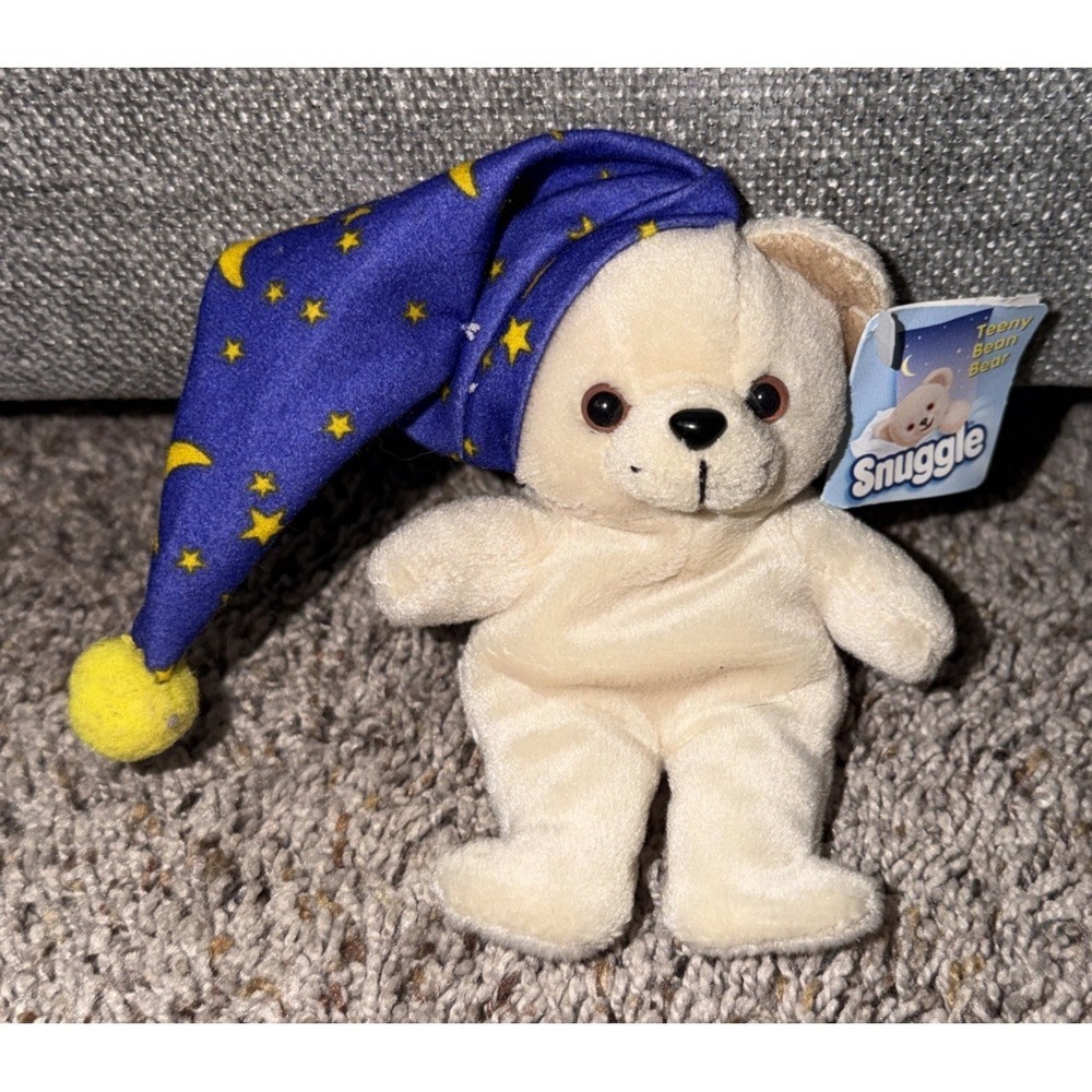 Vintage 2001 Lever Bros Snuggle Teeny‎ Bean Bedtime Bear w/Tags 5.5" Tall